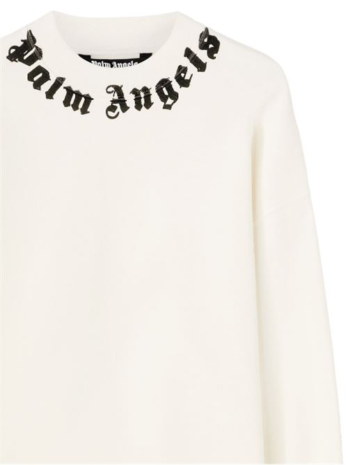 PALM ANGELS T-SHIRT ICONIC CURVED LOGO PALM ANGELS | PMBA026F24FLE0090310